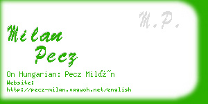 milan pecz business card